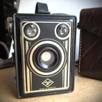 Camera~Agfa Antiek Fototoestel in Lederen tas~Fotocamera, Audio, Tv en Foto, Fotocamera's Analoog, Ophalen of Verzenden, Gebruikt