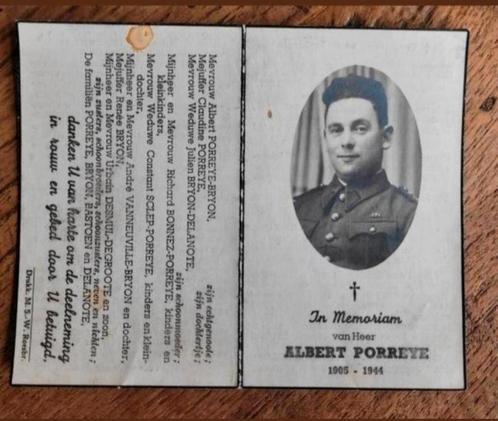 WW2 België Serg.Majoor - Concentratiekamp Nordhausen, Verzamelen, Bidprentjes en Rouwkaarten, Bidprentje, Ophalen of Verzenden