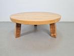 Brutalistische ronde salontafel massief eiken ´60 Japandi, Ophalen, 100 tot 150 cm, N, 50 tot 100 cm