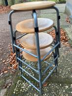 5 Vintage schoolkrukjes, Huis en Inrichting, Krukjes, Ophalen of Verzenden, Gebruikt, Staal