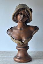 Art Nouveau buste gepatineerd gips, Ophalen