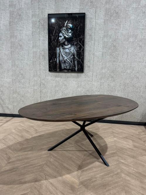 Kleine bruine eiken eettafel Stone  180cm x 110cm *nieuw, Huis en Inrichting, Tafels | Eettafels, Nieuw, 100 tot 150 cm, 200 cm of meer