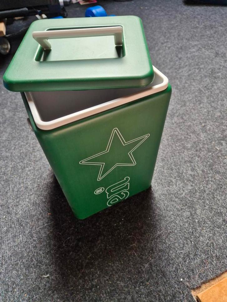 Groene Koelbox met Deksel heineken, Caravans en Kamperen, Koelboxen, Gebruikt, Koelbox, Koelelement, Ophalen of Verzenden