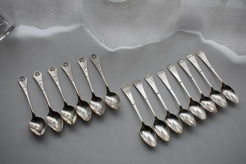 Zilver zilveren lepeltjes gekeurd art deco 6x en 8x, Antiek en Kunst, Antiek | Goud en Zilver, Zilver, Ophalen of Verzenden