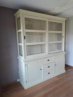 Grote Vitrinekast met Glas Schuifdeuren 190x35x222cm Wit, Antiek en Kunst, Ophalen of Verzenden
