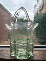 Murano Stijl Vaas - Groen & Wit Gestreept, Huis en Inrichting, Woonaccessoires | Vazen, Ophalen, Overige kleuren, Minder dan 50 cm