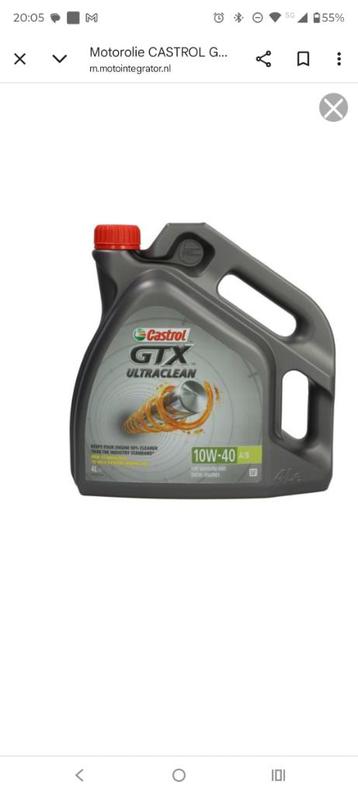 8 liter Motorolie Castrol GTX ultraclean 10w/40  beschikbaar voor biedingen