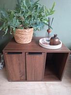 Klein kastje, kattenbak kast. Donker hout., Ophalen, Zo goed als nieuw, Minder dan 150 cm, Minder dan 100 cm