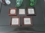 Spreuken Tegeltjes vintage (5x5 cm) - Set van 5, Ophalen of Verzenden