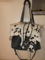 Chick on a Mission grote tas VINTAGE grijs leer koehuid flap, Sieraden, Tassen en Uiterlijk, Tassen | Damestassen, Verzenden, Zo goed als nieuw