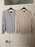 Wit met blauw en wit met bruin gestreepte blouse maat 40, Maat 38/40 (M), Ophalen of Verzenden, Atmosphere, Wit