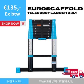 Euroscaffold telescoopladder 3,8m , Introductie korting ! beschikbaar voor biedingen
