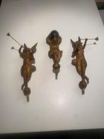 Antieke set houten 18 eeuws beelden staande Amsterdamse klok, Antiek en Kunst, Antiek | Klokken, Ophalen of Verzenden