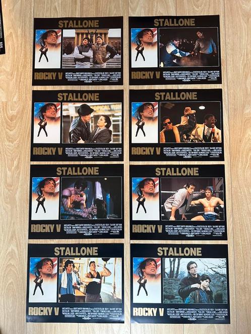 Originele lobby cards set “ ROCKY V “ 1990 - Stallone, Verzamelen, Posters, Zo goed als nieuw, Film en Tv, Rechthoekig Staand