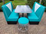 tafel + 2 diner banken + barkruk Bel Air fifties sixties, Ophalen, Zo goed als nieuw, Amerikaanse retro fifties sixties