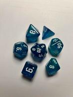 Set van 7 blauwe dobbelstenen, Een of twee spelers, Ophalen of Verzenden, Zo goed als nieuw, Onbekend