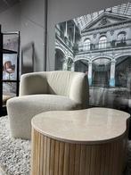 Nieuwe Fauteuil Charlotte + Bijzettafel Kira, Ophalen of Verzenden, Nieuw, Stof, 75 tot 100 cm
