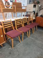 Vintage eetkamerstoelen mid century, Ophalen, Gebruikt, Bruin, ,