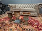 Vintage Louvre Vaas Gietijzer lot van 3. Wauw Kijk!,, Tuin en Terras, Tuinvazen, Ophalen, Gebruikt