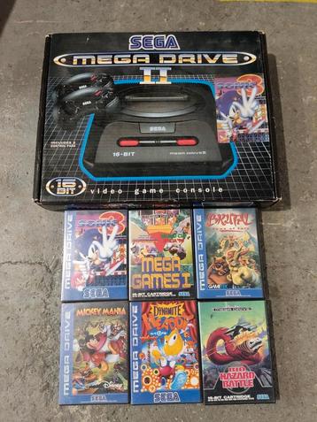 Sega Mega Drive 2 spelcomputer compleet in doos + 6 games beschikbaar voor biedingen