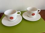 2 Mosa Douwe Egberts Cappuccino Kop en Schotel, Keramiek, Ophalen of Verzenden, Zo goed als nieuw, Effen