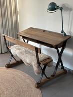 Prachtig Antiek Frans Schoolbankje - Brocant, Ophalen, Zo goed als nieuw