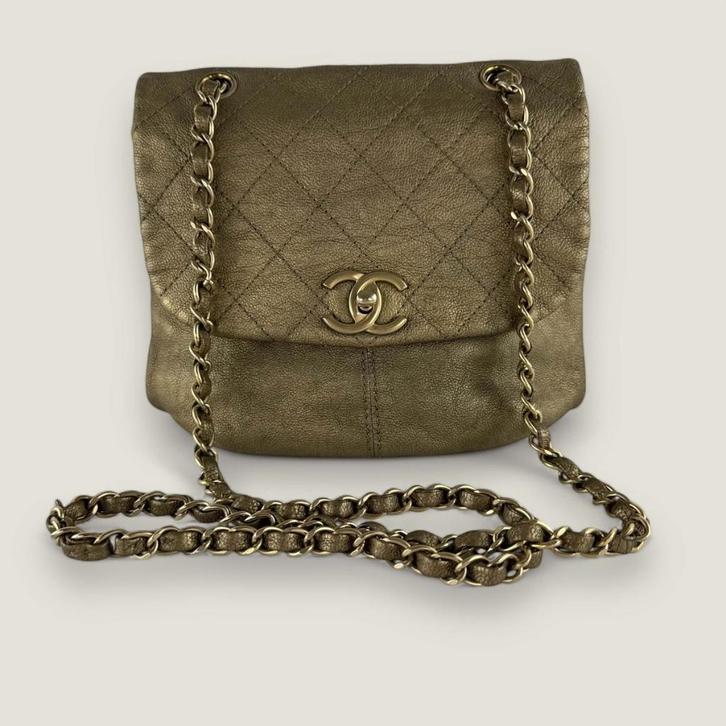 Chanel caviar flap bag brons/goud authentiek, Sieraden, Tassen en Uiterlijk, Tassen | Schoudertassen, Gebruikt, Overige merken
