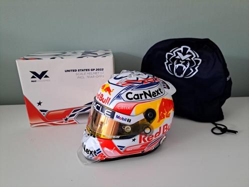 Formule 1 Max Verstappen helm 1:2 USA / Austin 2022, Verzamelen, Automerken, Motoren en Formule 1, Zo goed als nieuw, Formule 1