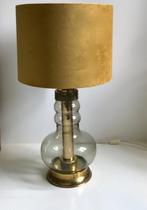 Grote schemerlamp Richard Essig brass koper oker glas goud, Ophalen, Gebruikt, Glas, Minder dan 50 cm