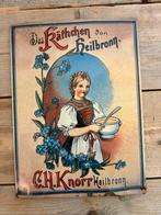 Emaille Duits reclamebord (Heilbron) 28x39 cm., Verzamelen, Ophalen of Verzenden, Zo goed als nieuw, Reclamebord