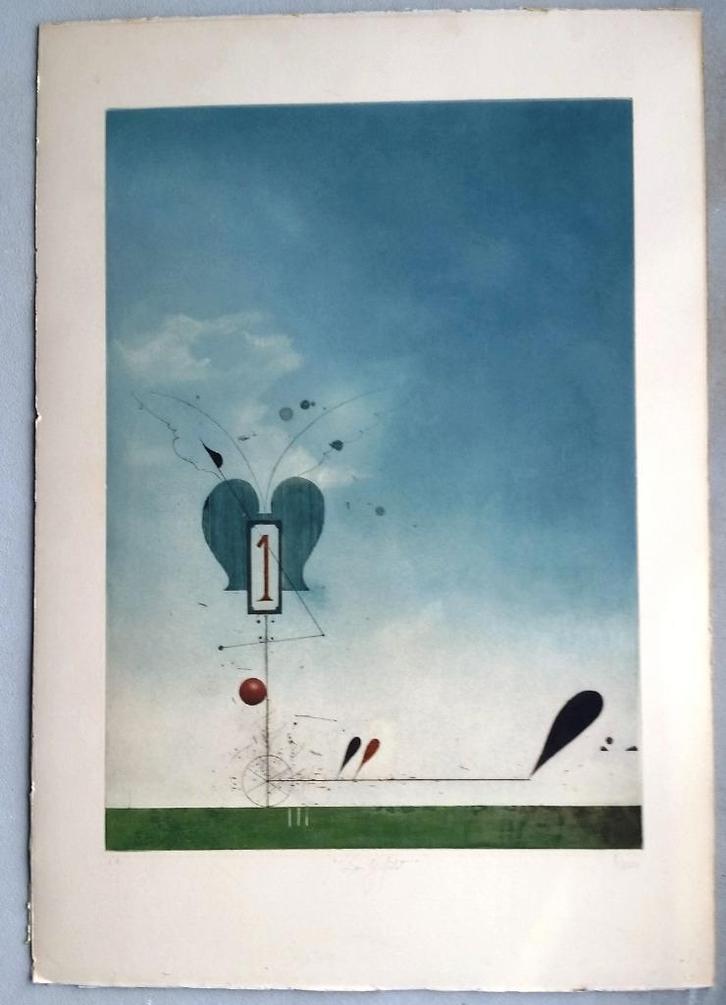 Josef Werner Das Gefährt gesigneerde zeefdruk, Antiek en Kunst, Kunst | Litho's en Zeefdrukken, Ophalen of Verzenden