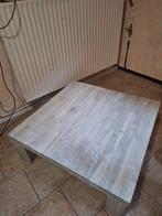 Vierkante salontafel hout, Ophalen, Gebruikt, 50 tot 100 cm, Vierkant