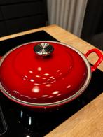 Le Creuset Braadpan Rood, Huis en Inrichting, Keuken | Potten en Pannen, Ophalen, Gebruikt, Koekenpan of Braadpan, Gietijzer