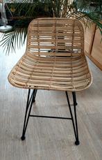 HK Living rattan barstoel zit hoogte 42 cm, Huis en Inrichting, Ophalen, Zo goed als nieuw, Bruin, Eén
