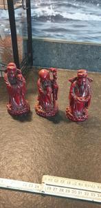 3x boeddha goden rood speksteen/polystone?, Huis en Inrichting, Ophalen of Verzenden, Zo goed als nieuw
