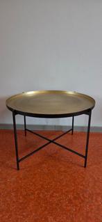 Gouden bijzet-/salontafel - 60cm diameter, Minder dan 55 cm, Gebruikt, Rond, Modern