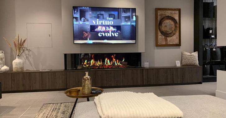 Elektrische sfeerhaarden Cine Wall haard met tv, Huis en Inrichting, Haarden, Nieuw, Elektrische haard, Ophalen of Verzenden
