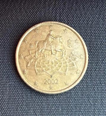 Muntstuk van 50 eurocent uit Italië uit 2002 beschikbaar voor biedingen