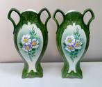 Antieke Majolica Vaas - Vazen Set - Boch A Louviere Belgium, Ophalen of Verzenden