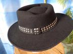 zwarte wollen hoed met studslint 59,5 cm, Kleding | Heren, Gedragen, Ophalen of Verzenden, Hoed, 58 of 59 cm (L, 7¼ of ⅜ inch)