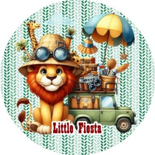 LF3960 ouwel leeuw jeep 20x4,7cm eetbare cupcake rondjes, Hobby en Vrije tijd, Taarten en Cupcakes maken, Nieuw, Versiering, Cupcakes