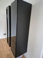 2 Wandelementen Hülsta, hangend, hoogglans, zwart gelakt, Huis en Inrichting, Ophalen, Met deur(en), Glas, Zo goed als nieuw