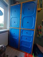 Kasten kinderkamer blauw-eiken, Kinderen en Baby's, Kinderkamer | Commodes en Kasten, Ophalen, Gebruikt, Kast, 105 cm of meer