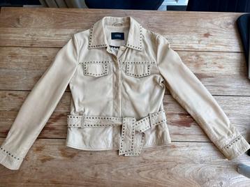 IBANA leren jasje met studs, beige, mt 36 beschikbaar voor biedingen