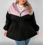 Zwarte jas met roze details, Zwart, Maat 46/48 (XL) of groter, Nieuw, Ophalen of Verzenden