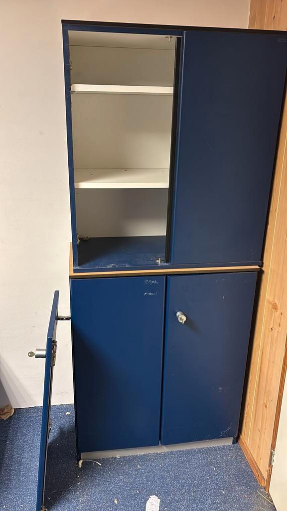 Blauwe Opbergkast, Antiek en Kunst, Antiek | Meubels | Kasten, Ophalen