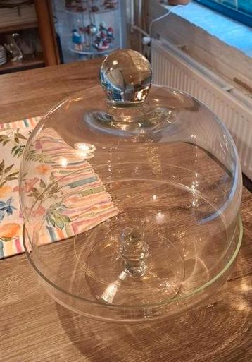 Glazen Stolp met Plateau - Ø26cm, Hoogte 33cm teab beschikbaar voor biedingen