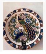 Keramiek wandbord hand-made Grieks Pauw, 18,5 cm, Antiek en Kunst, Ophalen of Verzenden
