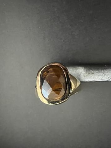 Dyrberg/Kern ring tijgersteen maat II goudkleur BOHO CHIC beschikbaar voor biedingen