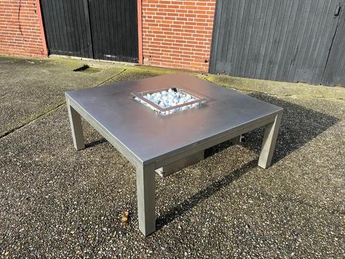 RVS vuurtafel, gashaard, maatwerk, 130x130x56,, Tuin en Terras, Vuurtafels, Ophalen
